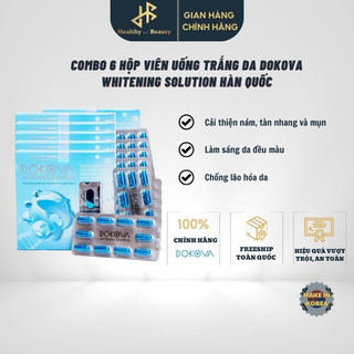 Combo 6 hộp viên uống trắng da Dokova Whitening Solution Hàn Quốc - Hộp 20 viên