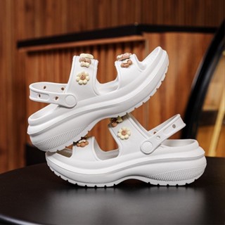 LOẠI 1- Dép crocs sandal đế dày 6cm tăng chiều cao thời trang cho nữ, dép sandal nữ dép quai ngang  [TẶNG HÌNH GẮN GẤU X