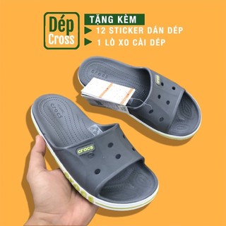 dép lê Cross mẫu baya màu xám hot DEPCR7JJK1 tăng thêm 12 sticker cross