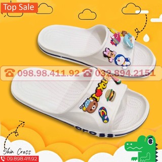 dép lê Cross baya họa tiết trắng bán cực chạy DEPCR8MM tặng thêm 12 sticker cross