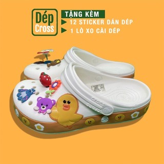 dép Cross cho bé vịt vàng cute tặng thêm 6 jibitz cài dép cross