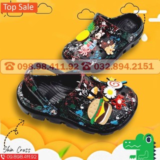 Giày dép Cross vảy sơn quai ngang SAO DEM  tặng thêm 12 sticker cross cài dép
