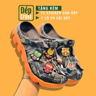 Giàydép Cross vảy sơn đế cam phủ lớp ràn ri cool ngầu tặng thêm 12 sticker cross