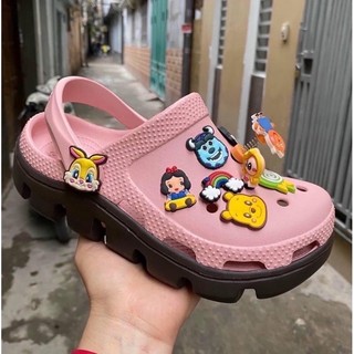 dép Cross busy unisex hồng đế nâu dép khủng long MAI721NM