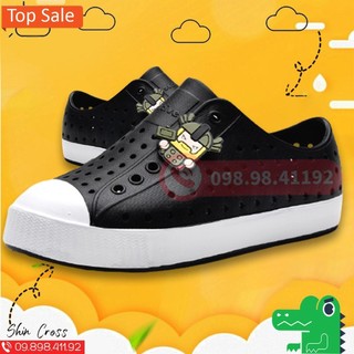 giày nhựa đi mưa cho bé đen mũi trắng tặng thêm 2 sticker
