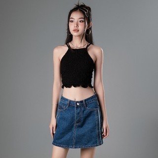 CARA Áo kiểu nữ Iris dáng hai dây giả yếm chất thun ôm năng động