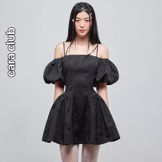 CARA Đầm ngắn nữ Luna trễ vai chiết eo tôn dáng dễ thương