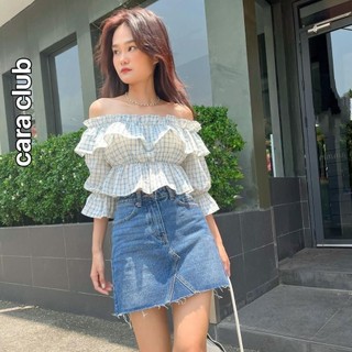CARA Chân váv nữ Benazir dáng chữ A kiểu rách lai trẻ trung năng động phù hợp đi dạo phố