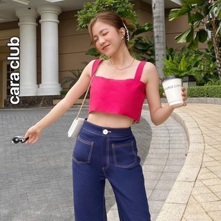 CARA Áo croptop hai dây nữ Rhombus nhiều màu trẻ trung năng động