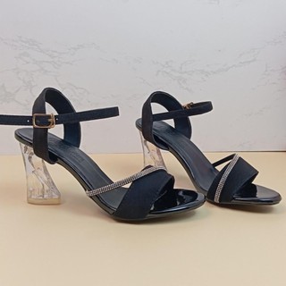 Giày sandal nữ cao gót kiểu trong 7p quai bản ngang dây mảnh xoàn chéo chân - SD227