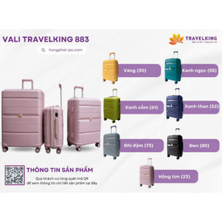 Vali nhựa PP dẽo cao cấp Travelking 883 Hùng Phát không lo bể vỡ bảo hành TRỌN ĐỜI HCM NH
