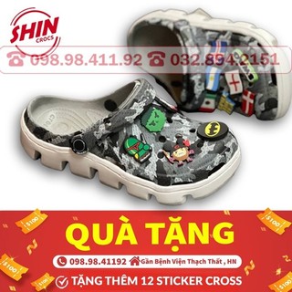 Dép cross💖freeship💖dép cross vảy sơn camo đế xám shinkl992r1 tặng thêm 12 sticker cross
