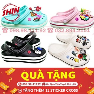dép cross💖FREESHIP💖dép cross đế bánh mì BAND nhiều màu SHINSOZ2221 tặng thêm 12 sticker cross