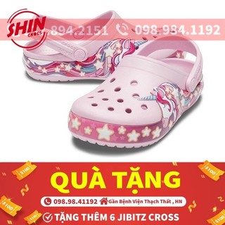 dép cross cho bé💖FREESHIP💖dép cross cho bé họa tiết NGỰA PON MAI72U1 tặng thêm 6 jibitz cross