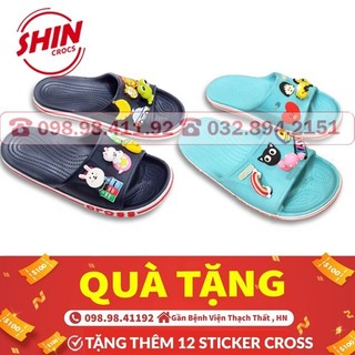 dép lê cross💖FREESHIP💖dép lê cross họa tiết nhiều màu siêu hot SHINBAYLE11 tặng thêm 12 sticker cross