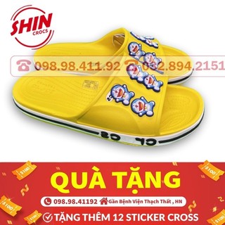 dép lê cross💖FREESHIP💖dép lê cross họa tiết vàng viền đen SHINCRLE77U1 tặng thêm 12 sticker cross