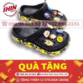 dép cross💖FREESHIP💖dép cross vảy sơn họa tiết đế vàng vảy đen SHINUMOP22  tặng thêm 12 sticker cross