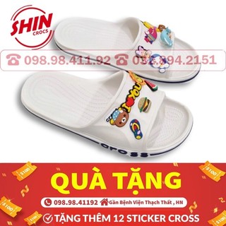dép lê cross💖FREESHIP💖dép lê cross dạng baya họa tiết TRẮNG SHINBAYLE11 tặng thêm 12 sticker cross