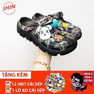 Dép Cross Vảy Sơn Đen Phong Cách Sục Crocs Cho Nam, Sục Bánh Mì Nam Dép Crocs Năng Động Thời Trang [ CAMO ĐEN ]
