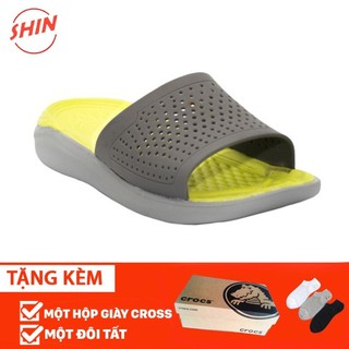 dép lê lít  đen lót xám chuối  cross dành cho nam nữ cao cấp💖FREESHIP💖dép literide slide cross Hottrend LTRLE05