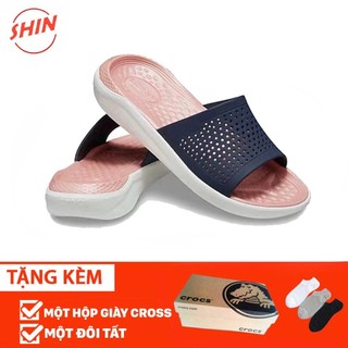 dép lê cross màu hồng quai xanh navy❤️FREESHIP❤️dép cross nam nữ LTRLE05