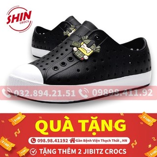 giày native💖FREESHIP💖giày native họa tiết đen mũi trắng SHINNATIVE1V9 tặng thêm 2 sticker native