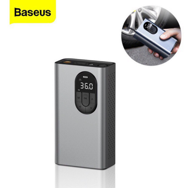 PKDT Bơm lốp ô tô cầm tay Baseus dùng cho xe máy xe hơi xe đạp điện tử tích điện mini công suất 54W