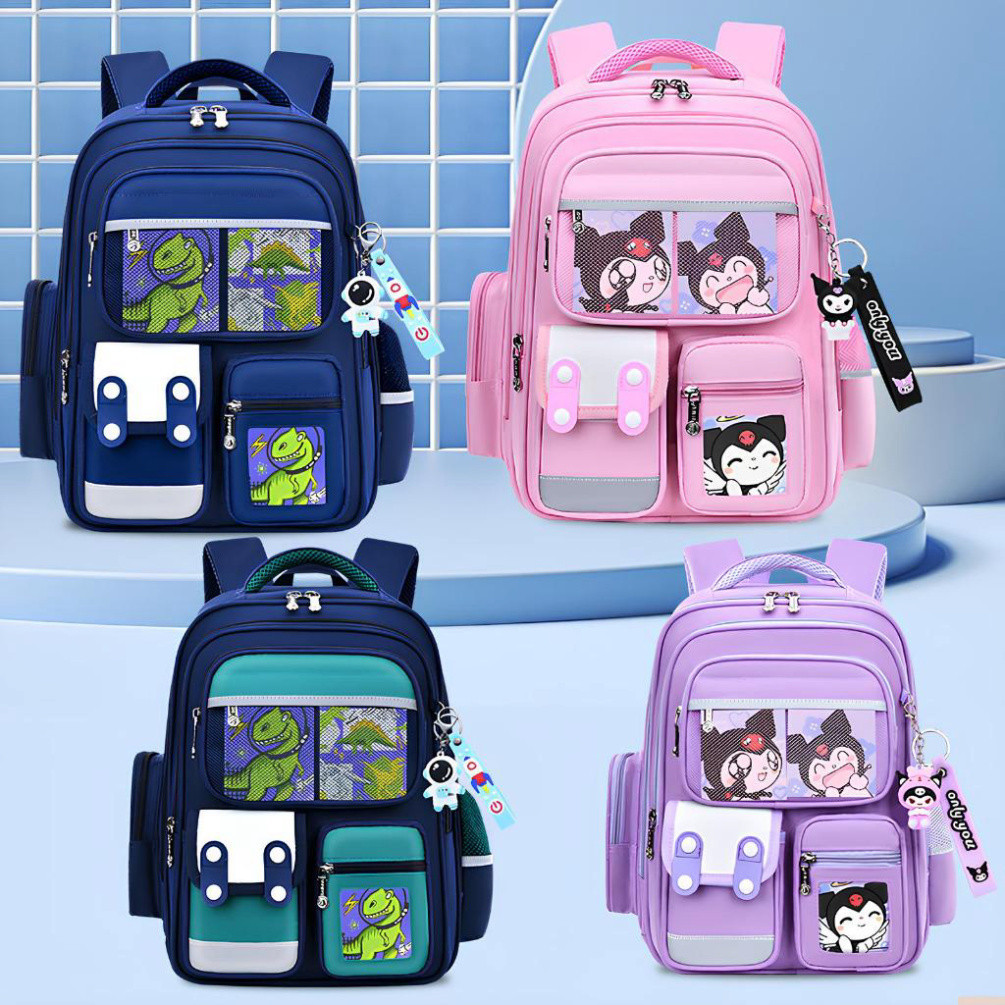 Balo Tiểu Học Kuromi 3D Nổi Chống Gù | Balo Học Sinh Chống Thấm Nước, Form Cứng, Nhận Sỉ