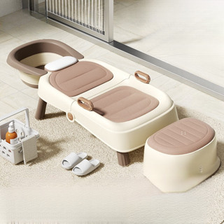 (NOCOLLINY)Ghế Tựa Gội Đầu Trẻ Em Dụng Cụ Gội Đầu Cho Bà Bầu Và Em Bé Giường Gội Đầu Gia Đình Người Lớn Có Thể Gập Lại