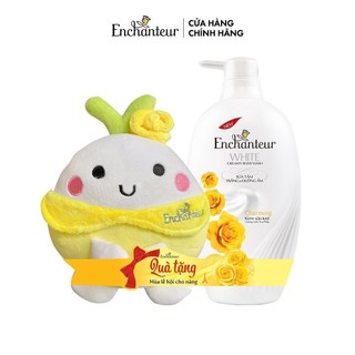 Sữa tắm trắng và dưỡng ẩm enchanteur charming 650gr + tặng gối bông