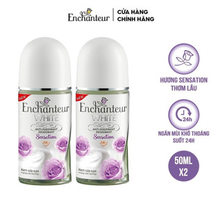 Combo 2 Lăn khử mùi trắng da Enchanteur hương Sensation 50ml/Chai