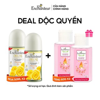 Combo 2 lăn khử mùi nước hoa Enchanteur Charming 50ml - Tặng 2 Sữa tắm Naturelle 60gr