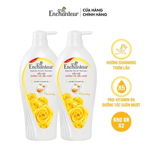 Combo 2 Dầu gội Enchanteur dưỡng tóc siêu mượt Charming 650gr/Chai