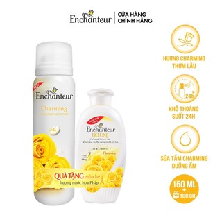 [MỚI] Xịt khử mùi Enchanteur hương Charming 150ml - Tặng Sữa tắm Charming 100gr