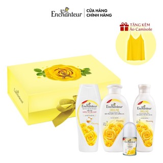 [Tặng Áo Camisole] Bộ sản phẩm Enchanteur Charming (Sữa tắm 180g, Dầu gội 180g, Sữa dưỡng thể 200g, Lăn Khử mùi 25ml)