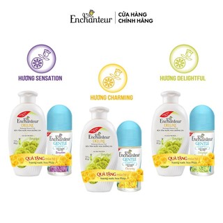 [MỚI] Lăn khử mùi Enchanteur Gentle Charming/ Delightful/ Sensation 50ml + Sữa tắm 100gr