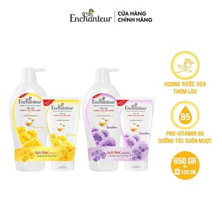 Dầu gội hương nước hoa Enchanteur Charming/ Sensation 650gr - Tặng kèm Dầu xả dưỡng tóc siêu mượt 125gr