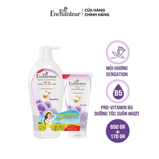 Dầu gội nước hoa Enchanteur Sensation siêu mượt 650g - tặng Dầu xả 170gr