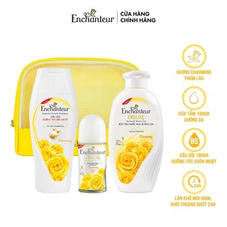 Bộ Kit Enchanteur Charming gồm Dầu gội 180gr, Sữa tắm 180gr, Lăn khử mùi 50ml
