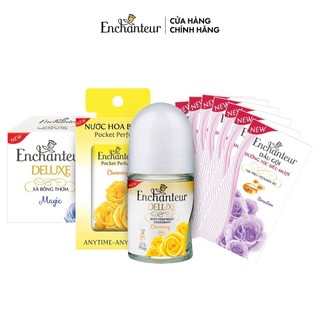 [Gift] Bộ Enchanteur Lăn Charming 25ml, Nước hoa bỏ túi Charming 18ml, Xà bông Magic 90gr, 10 gói Dầu gội Sensation 6gr