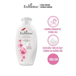 Sữa tắm trắng và dưỡng ẩm có hạt Enchanteur Romantic white creamy body scrub 180gr