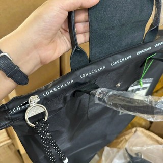 Túi tote Longchamp vải dù nắp da