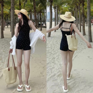 [SUMMER 2024] Bộ liền bodysuit hoạ tiết hoa nhí đi biển tăm lạnh co dãn siêu mát KÈM MÚT ĐỆM T32