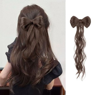 Tóc giả kẹp nơ đuôi dài cho nữ loại 1 S06BU11 Búi tóc giả kẹp nơ phong cách cổ điển cho nữ 