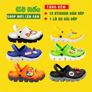 Dép sục cross nam nữ unisex, giày cross n nhiều màu đế lượn sóng cao đi mưa full box đủ màu và full size 35 đến 45