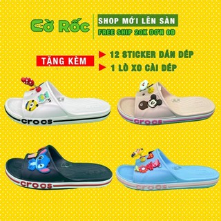 Dép lê cross nữ quai ngang LÊ BAYA full box tặng 12 siticker cross gắn dép