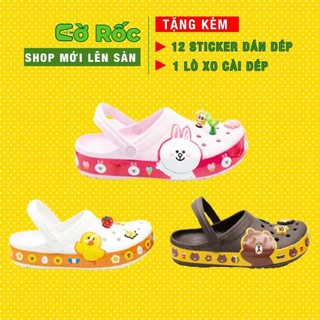 dép cross cho  bé trai , bé gái thỏ cony và gấu brown đế bánh mỳ MAI8UHKAS