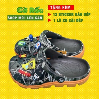 Dép sục cross Nam nữ camo cam vảy sơn đế răng cưa lượn sóng croos vảy sơn DUV0998