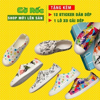 giày nhựa đi mưa  native cho bé từ 6 đến 15 tuổi họa tiết nhiều màu  SHINNATIVE02 tặng thêm 2 jibtiz native
