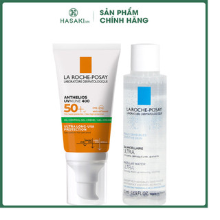 Combo La Roche Posay Kem Chống Nắng Kiềm Dầu (Không Màu) 50ml + Tẩy Trang 50ml Hasaki